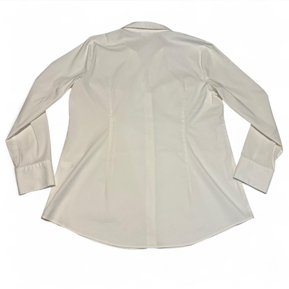 J.Jill White Shirt Collection Button Blouse Sz M Stretch Cotton Long Sleeve - Picture 4 of 6